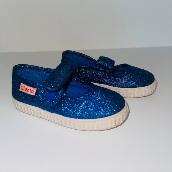 Cienta Mary Jane - Navy Sparkle sz 21 - Picture 3 of 7